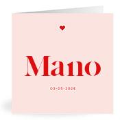 Geboortekaartje naam Mano m3