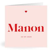 Geboortekaartje naam Manon m3