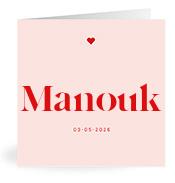 Geboortekaartje naam Manouk m3