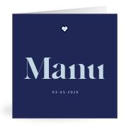 Geboortekaartje naam Manu j3