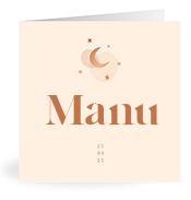 Geboortekaartje naam Manu m1