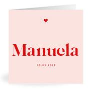 Geboortekaartje naam Manuela m3