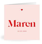 Geboortekaartje naam Maren m3