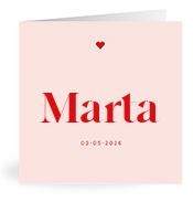 Geboortekaartje naam Marta m3