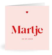 Geboortekaartje naam Martje m3