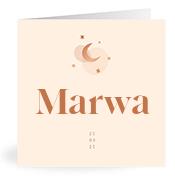 Geboortekaartje naam Marwa m1