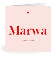 Geboortekaartje naam Marwa m3