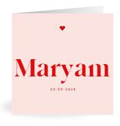 Geboortekaartje naam Maryam m3