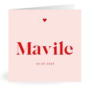 Geboortekaartje naam Mavile m3