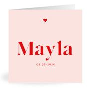 Geboortekaartje naam Mayla m3