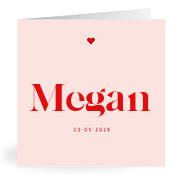 Geboortekaartje naam Megan m3