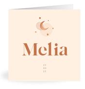Geboortekaartje naam Melia m1