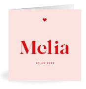 Geboortekaartje naam Melia m3