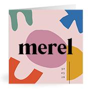 Geboortekaartje naam Merel m2