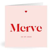 Geboortekaartje naam Merve m3