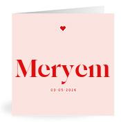 Geboortekaartje naam Meryem m3