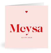 Geboortekaartje naam Meysa m3
