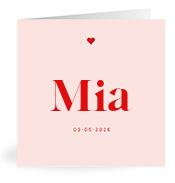Geboortekaartje naam Mia m3