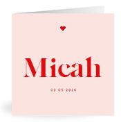 Geboortekaartje naam Micah m3