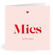 Geboortekaartje naam Mies m3
