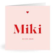 Geboortekaartje naam Miki m3