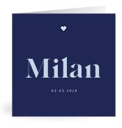 Geboortekaartje naam Milan j3