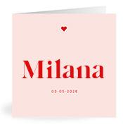 Geboortekaartje naam Milana m3