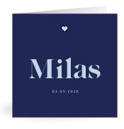 Geboortekaartje naam Milas j3