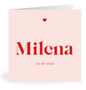 Geboortekaartje naam Milena m3
