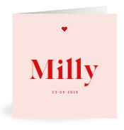 Geboortekaartje naam Milly m3