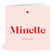 Geboortekaartje naam Minette m3