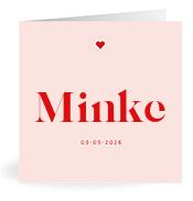 Geboortekaartje naam Minke m3