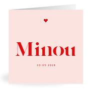 Geboortekaartje naam Minou m3