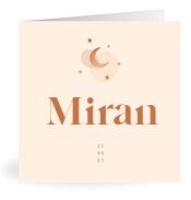 Geboortekaartje naam Miran m1
