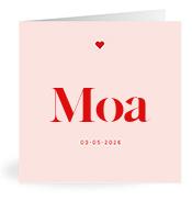 Geboortekaartje naam Moa m3