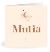 Geboortekaartje naam Mutia m1