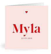 Geboortekaartje naam Myla m3
