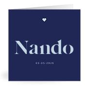 Geboortekaartje naam Nando j3
