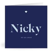 Geboortekaartje naam Nicky j3