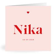 Geboortekaartje naam Nika m3