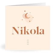 Geboortekaartje naam Nikola m1