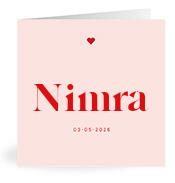 Geboortekaartje naam Nimra m3