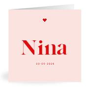 Geboortekaartje naam Nina m3