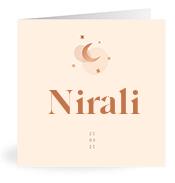Geboortekaartje naam Nirali m1