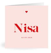 Geboortekaartje naam Nisa m3