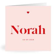Geboortekaartje naam Norah m3