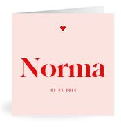 Geboortekaartje naam Norma m3