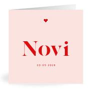Geboortekaartje naam Novi m3