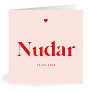 Geboortekaartje naam Nudar m3