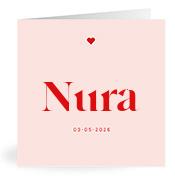 Geboortekaartje naam Nura m3